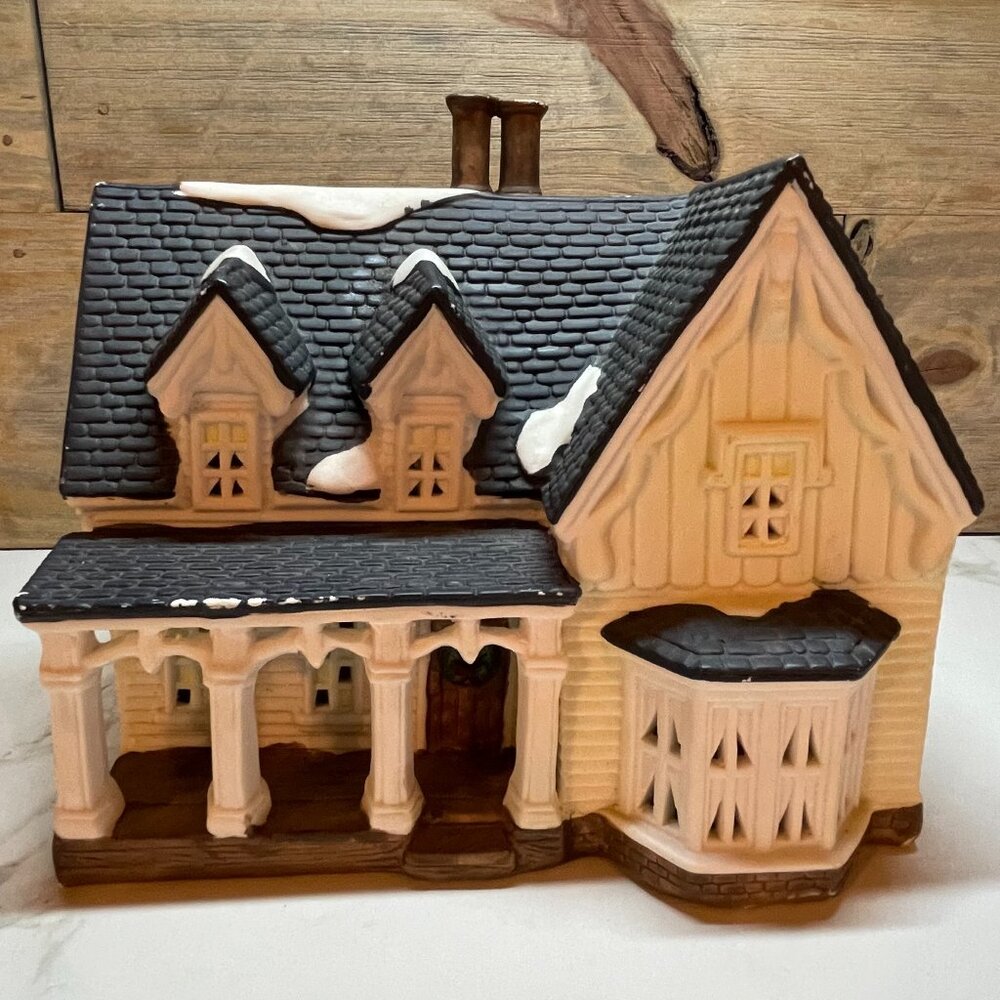 Vintage Christmas Village Victorian House